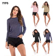 knitted plain sleeved women long Hot shirt