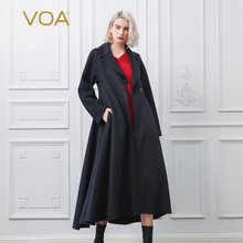 VOA时尚长款纯羊绒大衣修身冬季新款通勤加厚一粒扣风衣S319图片