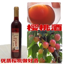 包邮 农家手工自制纯正车厘子黄蜜原汁原浆自酿大樱桃酒玻璃瓶装