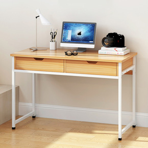小办公桌带抽屉书桌实木电脑台式桌家用多功能经济型1米80cm单人