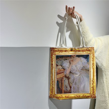 ·原创· 画展 行走 梦色者 复古油画画框帆布包女文艺手提单肩