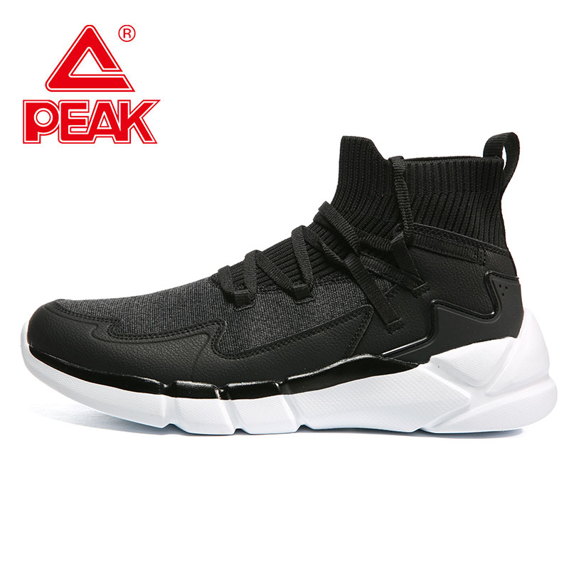 PEAK High Top Casual Shoes for Men 2019 New Korean Fashion Trend High Top Versatile Breathable Sports Board Shoes for Men