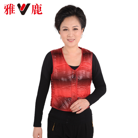 雅鹿中老年女士短款羽绒马甲背心内穿修身马夹坎肩羽绒内胆妈妈装商品大图