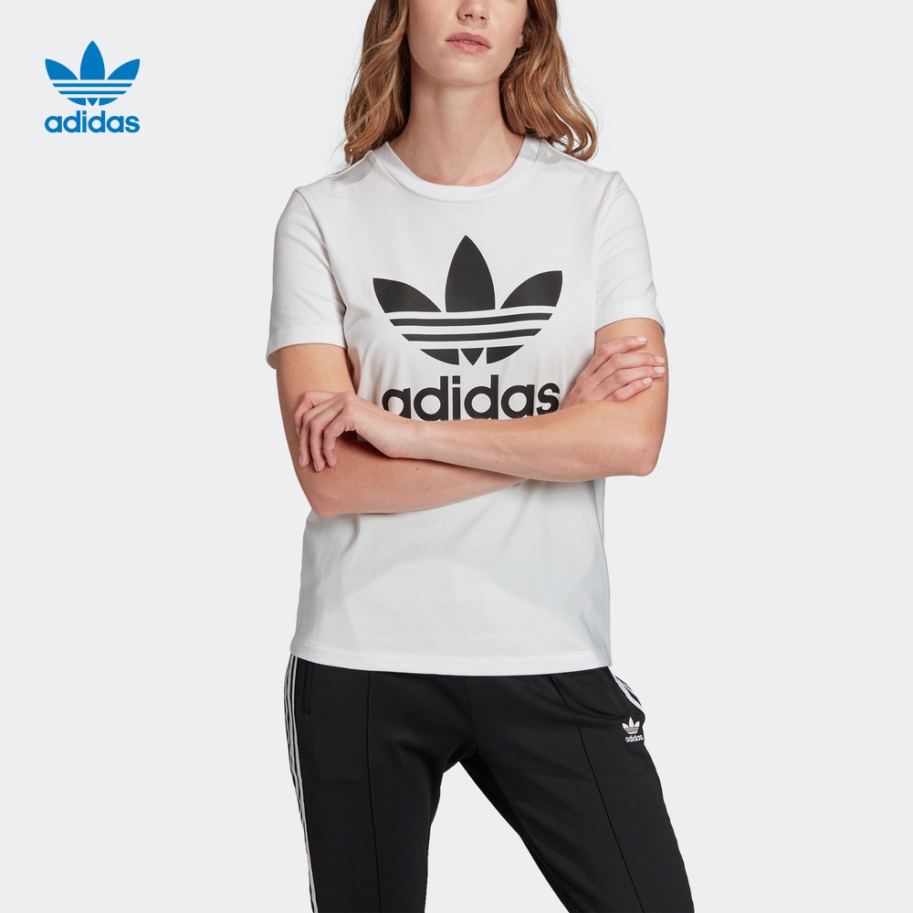 Adidas official website adidas Clover Women's Sports Short Sleeve T-shirt FM3306 FM3311 FM3300