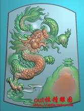 新龙牌5.21精雕图玉雕木雕图jdp数控电脑机雕刻腾天盘龙木牙2087