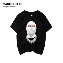 中国新说唱吴亦凡同款嘻哈潮牌短袖蒙面人涂鸦T恤宽松男女情侣款