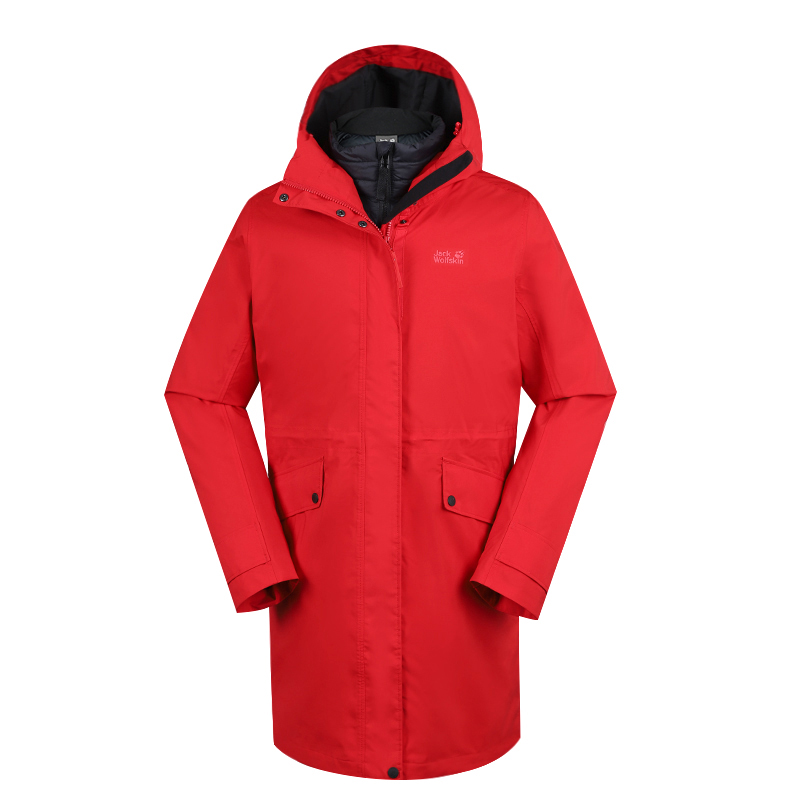 JackWolfskin Wolf Claw Authentic Autumn/Winter 19 Women's Outdoor Warmth Windproof Three in One Charge Coat 5119581