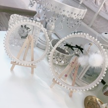 ins风少女蕾丝珍珠边挂网耳环架耳钉首饰盒首饰架 新品