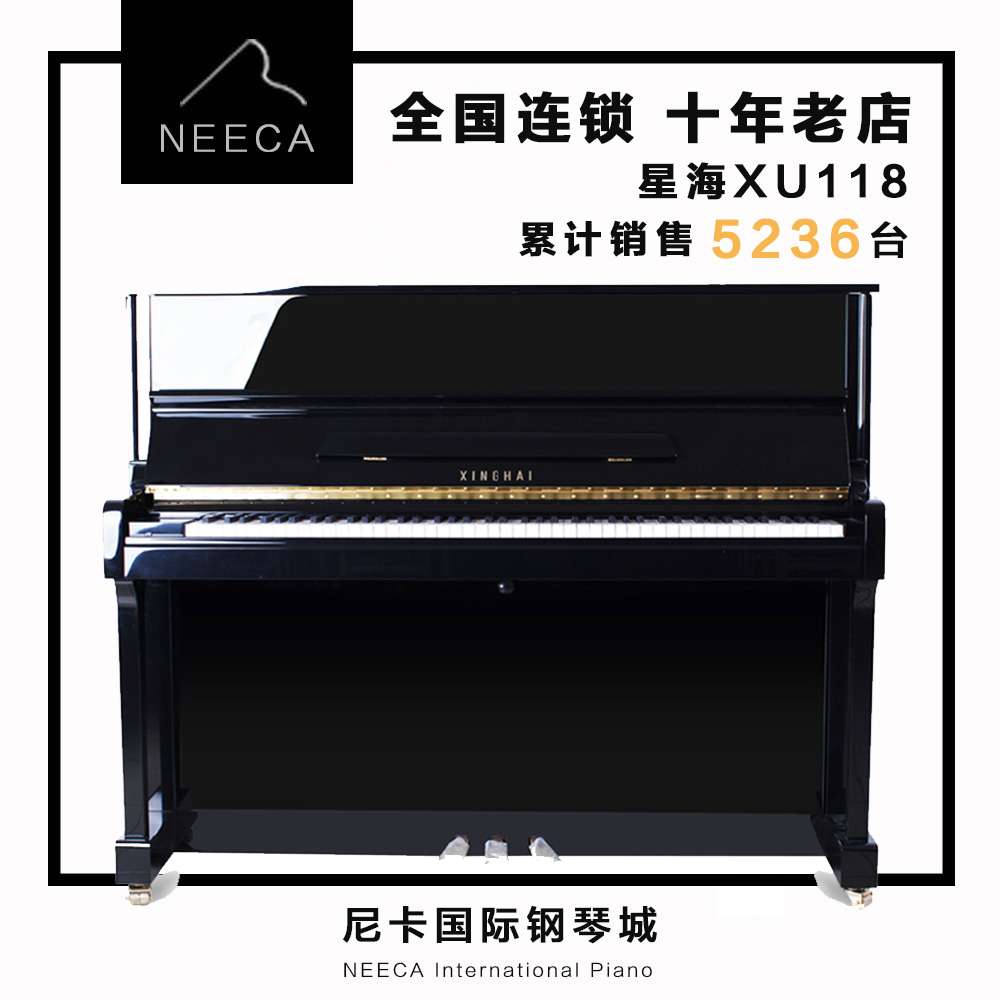 包邮特价国产黑色立式钢琴家用练习专业教学118XU全新星海