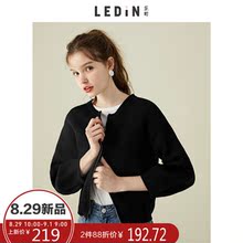 乐町2018秋装新款后背刺绣针织衫女开衫毛衣短款长袖宽松外套韩版图片