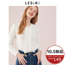 乐町领带线衫2018秋季新款女装毛针织衫套头上衣薄款毛衣打底衫图片