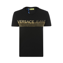 VERSACE JEANS棉氨材质烫金logo字母&铆钉装饰女士短袖T恤图片