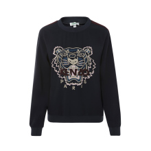 KENZO/高田贤三宽松多色虎头刺绣印花黑色长袖卫衣图片