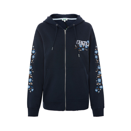 KENZO/高田贤三宽松 植物logo印花图案装饰 纯棉 女士连帽外套商品大图