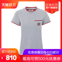 KENZO灰色拼色&刺绣虎头装饰纯棉女士短袖T恤图片