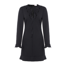 Red Valentino/华伦天奴 荷叶边装饰女士长袖连衣裙银泰图片