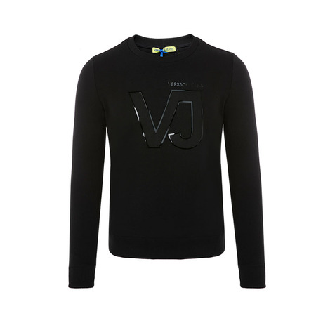 Versace Jeans亮皮VJ字母图案装饰纯棉圆领女士卫衣商品大图