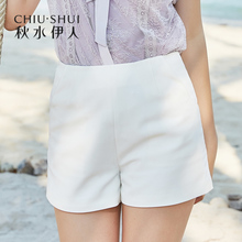 纯色高腰修身 显瘦短裤 口袋休闲裤 子2019夏装 女装 新款 秋水伊人裤