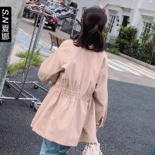 夏娜2018秋装新款女风衣女中长款韩版小个子薄款外套纽扣收袖图片