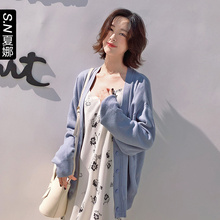 夏娜chic早秋针织衫女2018秋季新款薄款毛衣外套慵懒收腰长袖开衫图片