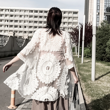 女防晒衣外套中长重工超仙超薄透气沙滩服外套潮 大码 美啦自制