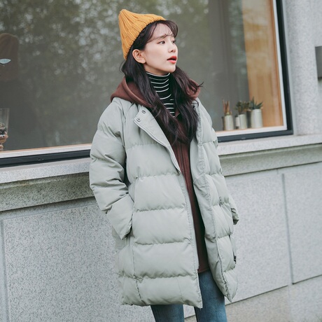 2018冬季新款中长款加厚chic棉服女装棉袄外套韩版学生棉衣面包服商品大图