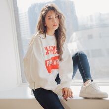 2018秋冬新款长袖宽松加绒加厚套头卫衣女装冬韩版学生外套上衣潮图片