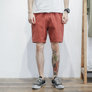 GBOY夏季轻薄透气棉麻男士短裤