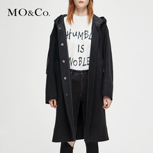 MOCO2018冬季新品纯色连帽休闲外套MA184OVC201 摩安珂图片