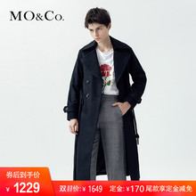 MOCO双排扣翻领可调节腰带毛呢外套MA174OVC112  摩安珂图片