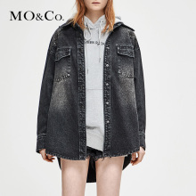 MOCO2018冬季新品金属圆形铆钉牛仔外套MA184JKT406 摩安珂图片