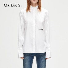 MOCO2018冬季新品字母刺绣翻领中性帅气衬衫MA184SHT104 摩安珂图片