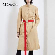 MOCO2018春季新品金属扣腰带中长款连衣裙MA181DRS106 摩安珂图片
