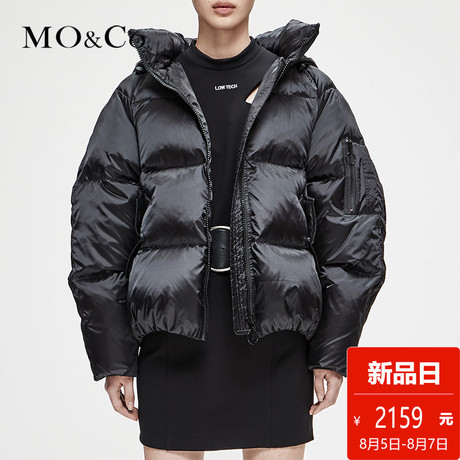 MOCO2018秋季新品鸭绒可拆洗毛领连帽羽绒服MT183EIN103 摩安珂商品大图