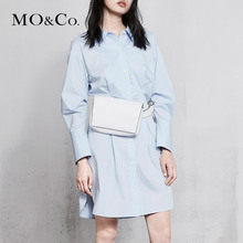 MOCO长袖泡泡袖尖领绑带衬衫连衣裙MA181DRS128 摩安珂图片