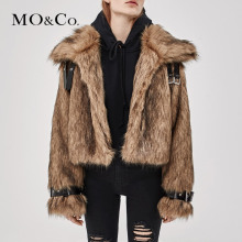 MOCO2018秋季新品翻领毛绒短款外套MA183COT109 摩安珂图片