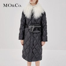 MOCO2018秋季新品长款可拆卸毛毯领羽绒服MA183EIN104 摩安珂图片