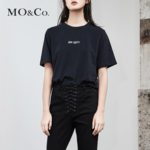 MOCO2018夏季新品复古丘比特印花圆领图案T恤MT182TEE205 摩安珂图片