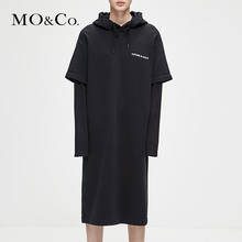 MOCO2018冬季新品连帽字母卫衣连衣裙MT184DRS207 摩安珂图片