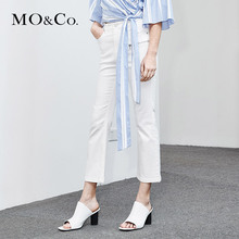 MOCO2018夏季新品复古微喇叭个性九分裤MA182PAT420 摩安珂图片