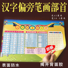 汉字笔画名称表我知道常用偏旁学习表挂图幼儿小学启蒙教育墙贴画