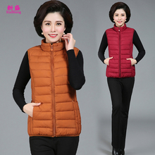 中年女装韩版修身羽绒棉服马甲外套妈妈秋冬季大码保暖棉背心坎肩图片