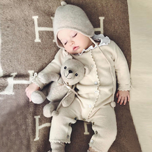 哈衣套装 婴幼儿毛衣外出服厚 新生婴儿羊绒连体衣服男女宝宝秋冬装