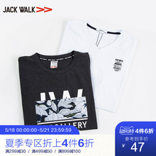 T恤 纯棉V领休闲 拉夏贝尔男装 Jackwalk短袖 体恤衫 2019夏季新品