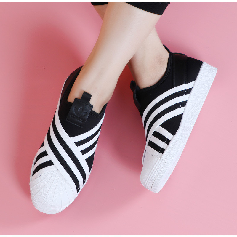 Adidas Women's Shoes 2019 Summer New Clover Shell Topboard Shoes One Foot Wear Lightweight Casual Shoes