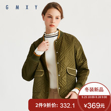 古木夕羊2018秋冬女装新品棉衣棒球棉衣菱形轻薄潮流夹克外套图片