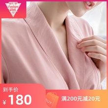 七纱 高档棉质男女情侣睡袍睡衣女春夏薄款晨袍冰丝浴袍家居服