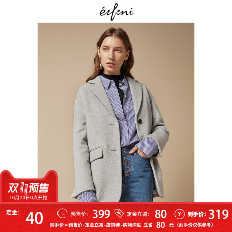 预付定金伊芙丽冬装中长款毛呢外套羊毛大衣呢子外套女1189974181商品大图