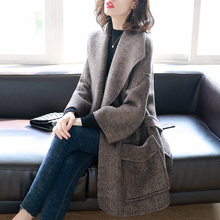 宝诗黎长袖中长款毛呢外套女秋冬2018新款流行呢子大衣女韩版女装图片