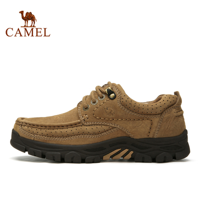 CAMEL骆驼户外日常休闲鞋男 春秋季磨砂牛皮休闲皮鞋系带休闲男鞋